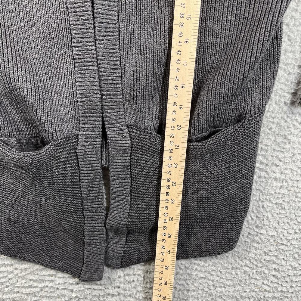 Lululemon Sit In Peace Cardigan Heathered Charcoal Grey Ribbed Open Front 6 - Picture 6 of 6